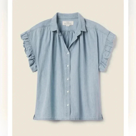 TROVATA BIRDS OF PARADIS
Marianne B Ruffle Sleeve
Shirt In Chambray Size S $208 - Picture 3 of 6